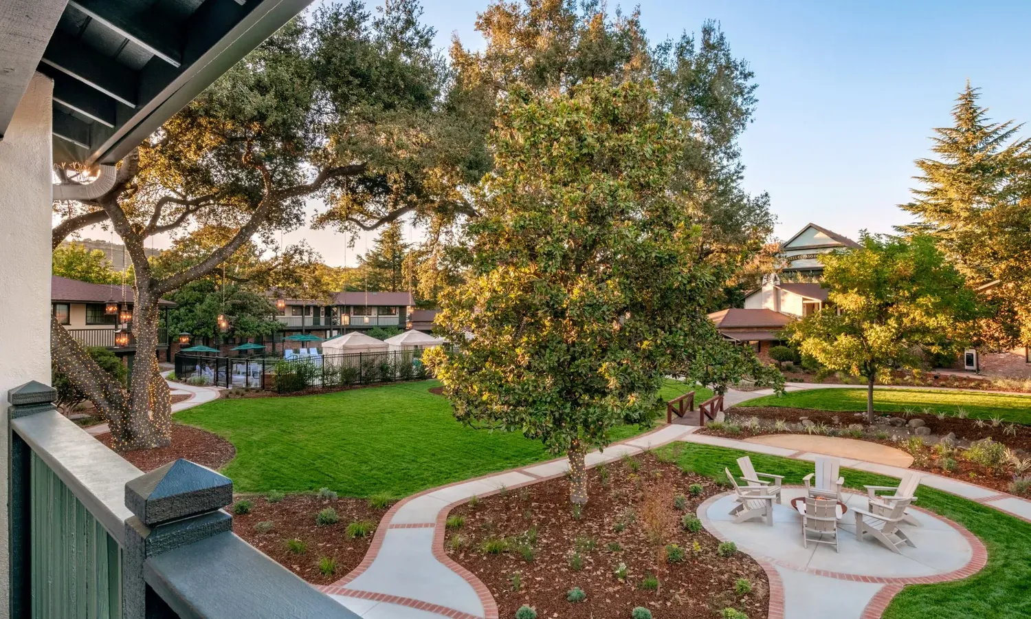 Garden views from Garden Studio Balcony rooms at Paso Robles Inn.